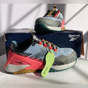 LIKE NEW - Nano X1 Adventure Work Shoes - Slate Blue & Salmon - Womens Size 6M